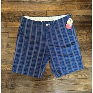 NWT Tommy Bahama Shorts Men's 36 Blue Beach Drive Plaid Check Bermuda Flat Front